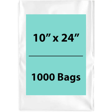 10X24 inches Clear Flat Poly Bags 2Mil Open Top (LDPE)